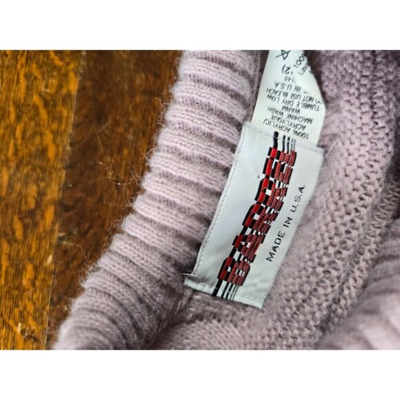 Vintage Girls Lilac Purple Geometric Crewneck Sweater - Picture 10 of 12